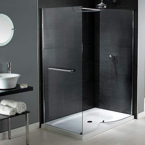 Aqualux Shine Walk In Shower Enclosure With Tray 1400x900mm (Reversible).