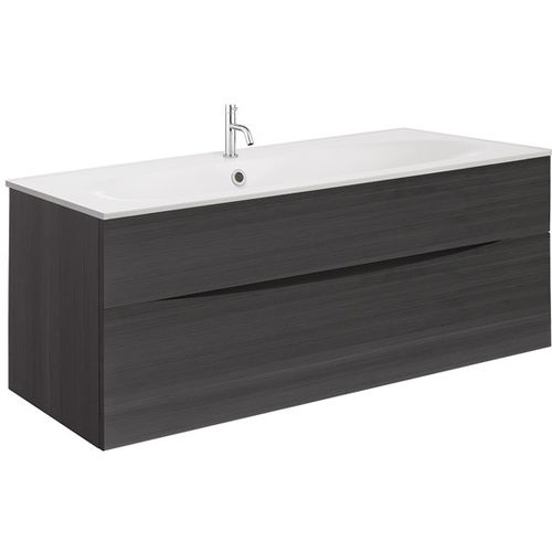 Crosswater Glide II Vanity Unit With White Cast Basin (1000mm, Steelwood, 1TH).