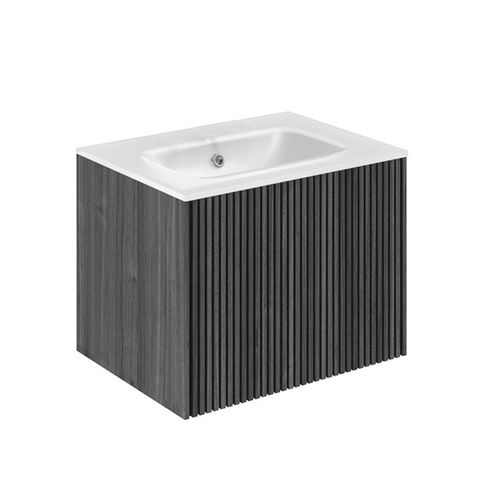 Crosswater Limit Wall Hung Unit, White Glass Basin (600mm, Steel, 0TH).