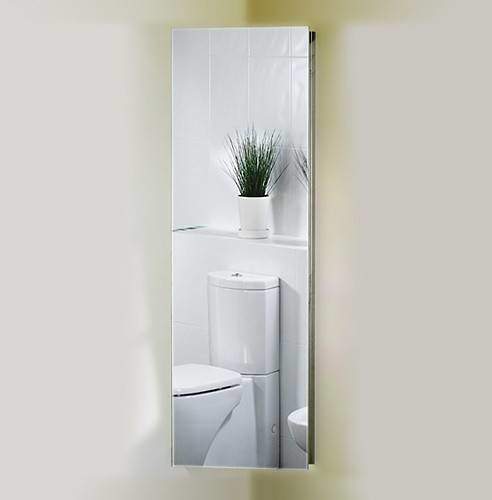 Italia Furniture Corner Mirror Bathroom Cabinet 1200x300mm (S Steel).