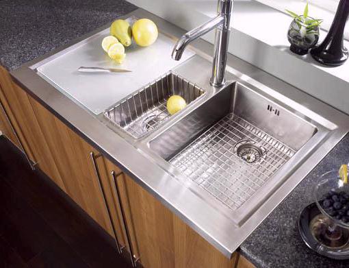 Example image of Astracast Sink Bistro 1.5 bowl sit on work centre with left hand drainer & extras.