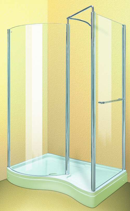 Larger image of Aqua Enclosures Hawaii Left Handed walk in shower enclosure with tray and waste
