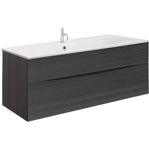 Larger image of Crosswater Glide II Vanity Unit With White Cast Basin (1000mm, Steelwood, 1TH).