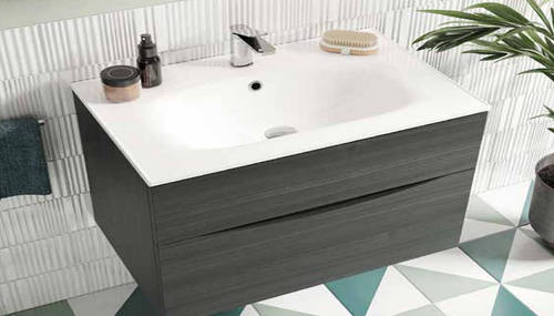 Example image of Crosswater Glide II Vanity Unit With White Cast Basin (1000mm, Steelwood, 1TH).