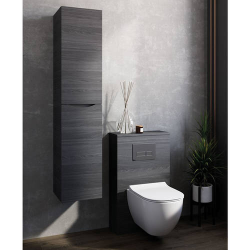 Example image of Crosswater Glide II Wall Hung Tower Unit (1600x350mm, Steelwood).