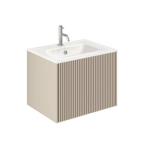 Larger image of Crosswater Limit Wall Hung Unit, White Glass Basin (600mm, Stone, 1TH).