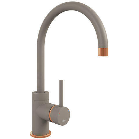 1810 Purquartz Courbe Kitchen Tap (Concrete & Copper).
