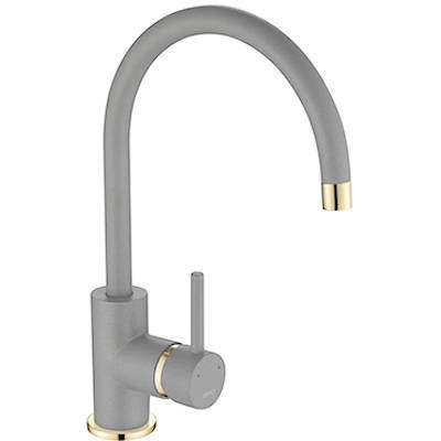 1810 Purquartz Courbe Kitchen Tap (Metallic Grey & Gold Brass).