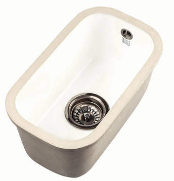 1810 Undermounted Ceramic Kitchen Sink With Waste (260x440mm).