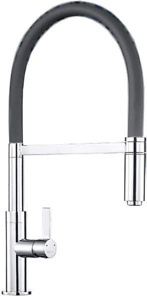 1810 Spirale Single Lever Rinser Kitchen Tap (Chrome & Anthracite).