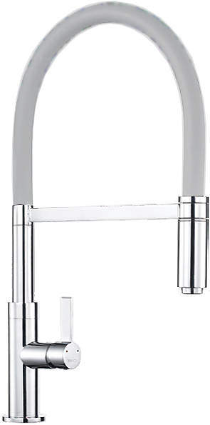 1810 Spirale Single Lever Rinser Kitchen Tap (Chrome & Light Grey).