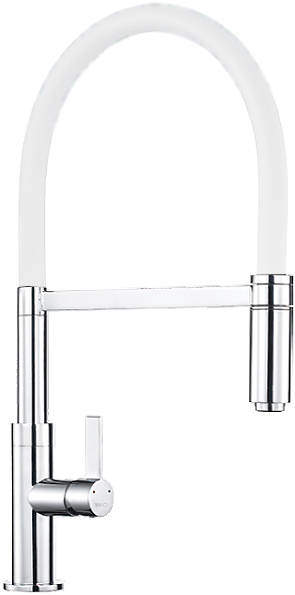 1810 Spirale Single Lever Rinser Kitchen Tap (Chrome & White).