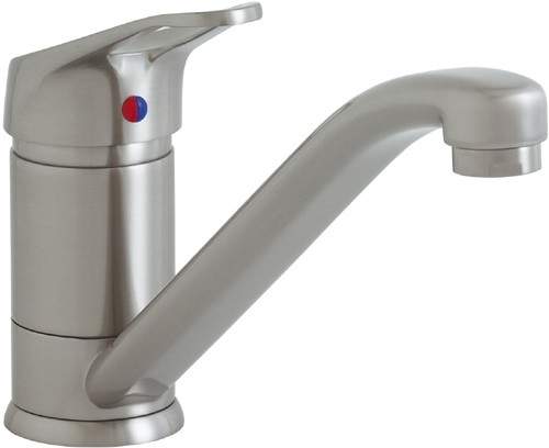 Astracast Single Lever Finesse monoblock 709 kitchen tap in brushed steel.