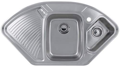 Astracast Sink Lausanne Deluxe stainless steel corner kitchen sink.