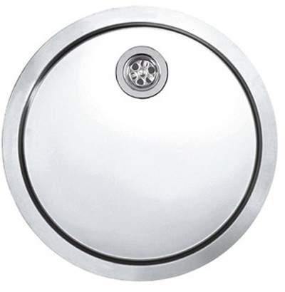 Astracast Sink Onyx inset round kitchen drainer in polished steel finish.