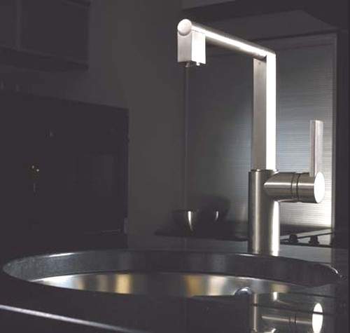 Abode Indus Single Lever Kitchen Tap (Brushed Nickel).