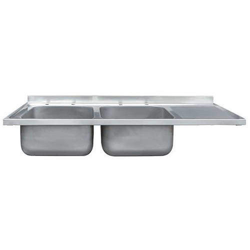 Acorn Thorn Catering Double Bowl Sink With RH Drainer 1500mm (S Steel).