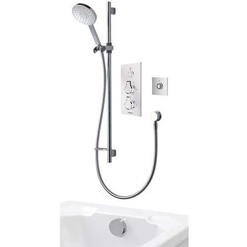 Aqualisa Infinia Digital Shower Pack 97 (Chrome & White Astratta Handles, GP).