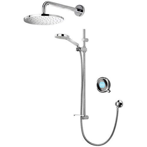 Aqualisa Q Q Smart 17GR With Shower Head, Slide Rail & Grey Accent (HP).