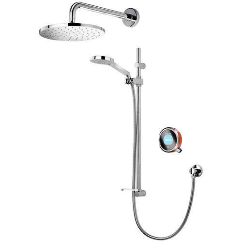 Aqualisa Q Q Smart 17OR With Shower Head, Slide Rail & Orange Accent (HP).
