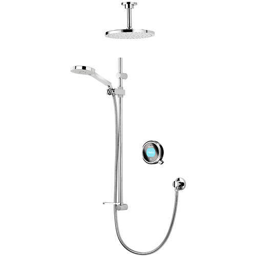 Aqualisa Q Q Smart 19BC With Shower Head, Slide Rail & Black Accent (HP).