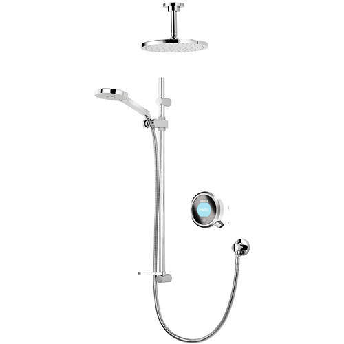 Aqualisa Q Q Smart 19W With Shower Head, Slide Rail & White Accent (HP).