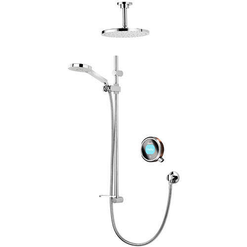 Aqualisa Q Q Smart 20RG, Shower Head, Slide Rail & Rose Gold Accent (Gravity).