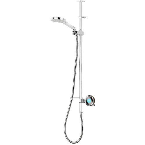 Aqualisa Q Q Smart 22P With Ceiling Fed Slide Rail Kit & Pewter Acc (Gravity).