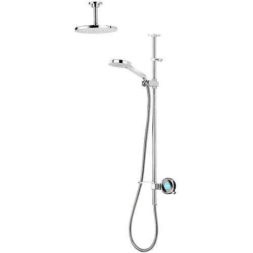 Aqualisa Q Q Smart 23BC With Ceiling Fed Rail Kit, Head & Black Accent (HP).