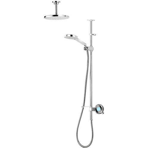 Aqualisa Q Q Smart 24GR With Ceiling Fed Rail Kit, Head & Grey Acc (Gravity).