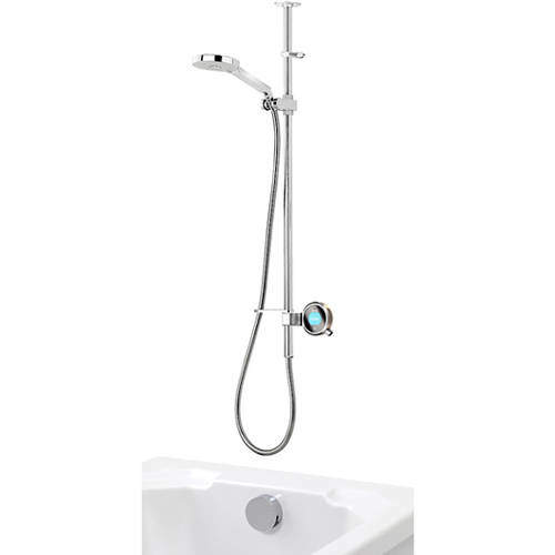 Aqualisa Q Q Smart 26N, Ceiling Fed Rail Kit, Bath Fill & Nickel Accent (Gravity).