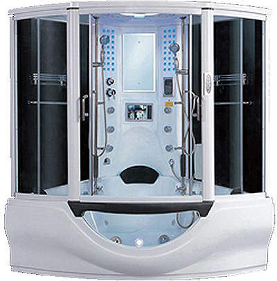 Crown 2 Person Corner Steam Cabin & Whirlpool Bath. 1630x1630mm.