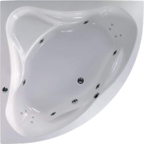 Aquaestil Ambassador Corner Whirlpool Bath. 14 Jets. 1400x1400mm.