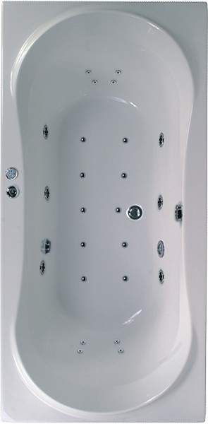 Aquaestil Apollo Eclipse Double Ended Whirlpool Bath. 24 Jets. 1800x800mm.