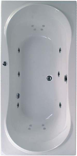 Aquaestil Apollo Maxi Double Ended Whirlpool Bath. 14 Jets. 1800x900mm.