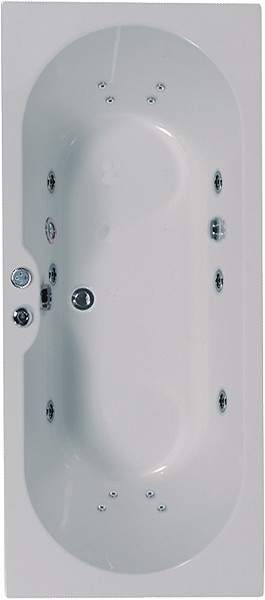 Aquaestil Calisto Double Ended Whirlpool Bath. 14 Jets. 1800x800mm.