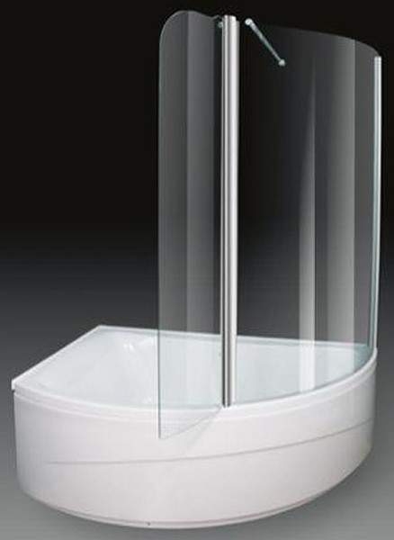 Aquaestil Comet Corner Shower Bath With Screen.  Left Hand. 1500x1000mm.