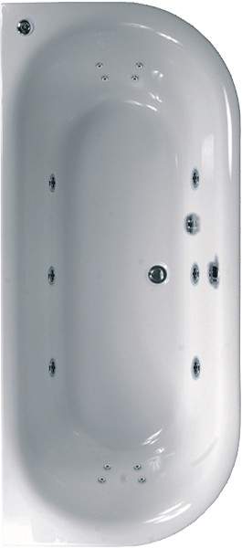 Aquaestil Metauro1 Double Ended Whirlpool Bath & Panels. 14 Jets .