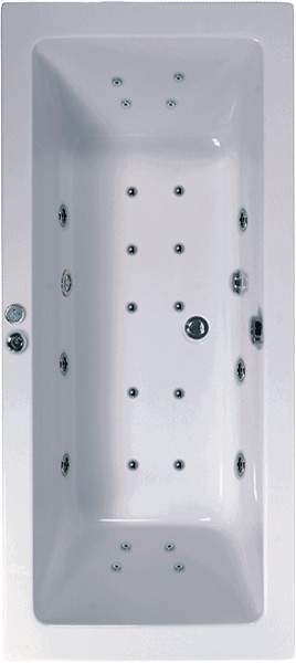 Aquaestil Plane Eclipse Double Ended Whirlpool Bath. 24 Jets. 1600x700mm.