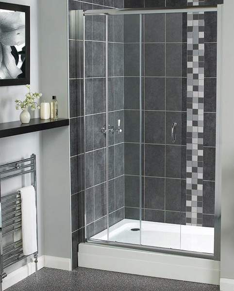 Aqualux Shine Sliding Shower Door. 1700mm.