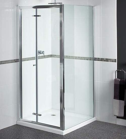 Aqualux Shine Shower Enclosure With 800mm Bi-Fold Door. 800x760mm.