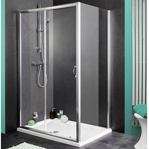 Aqualux Shine Shower Enclosure With 1100mm Sliding Door. 1100x700mm.