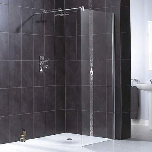 Waterlux Glass Shower Panel With Wall Bracket 1200x1900mm.