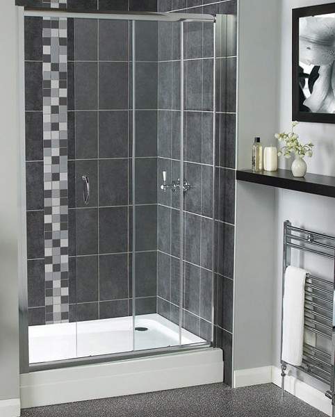 Waterlux Sliding Shower Door. 1000mm.