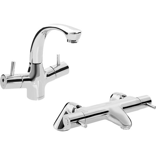 Bristan Artisan Thermostatic Basin & Bath Filler Tap Pack (Lever).