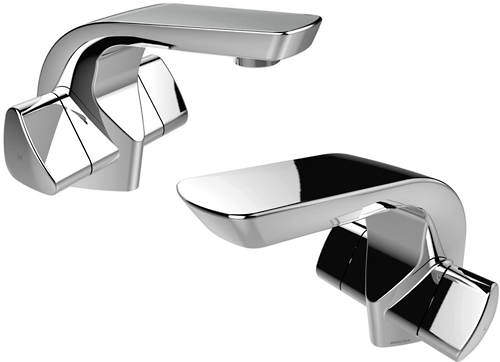 Bristan Bright Mono Basin & 1 Hole Bath Filler Taps Pack (Chrome).