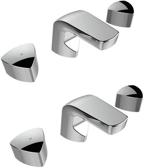 Bristan Bright 3 Hole Basin & Bath Filler Taps Pack (Chrome).