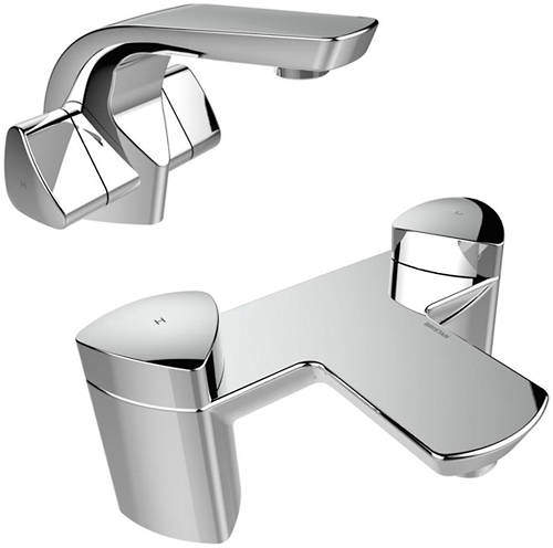 Bristan Bright Mono Basin & Bath Filler Taps Pack (Chrome).