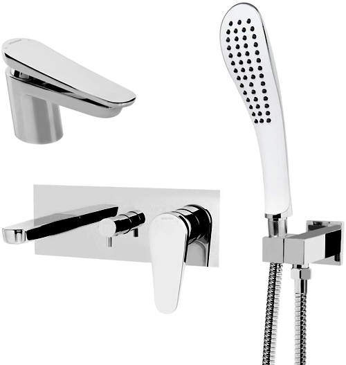 Bristan Claret Mono Basin & Wall Mounted Bath Shower Mixer Tap Pack.