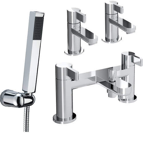 Bristan Clio Basin Taps & Bath Shower Mixer Tap Pack (Chrome).